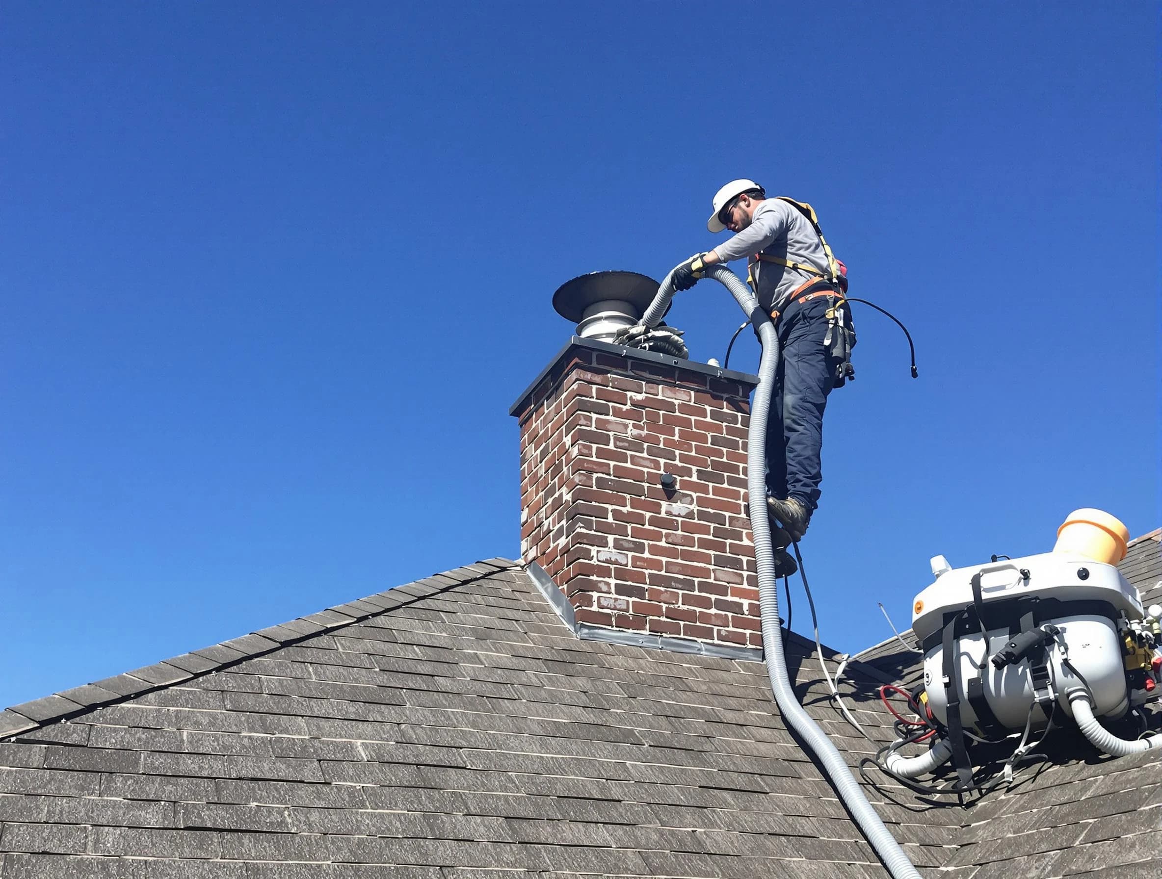 Dedicated Hartsville Chimney Sweep team member cleaning a chimney in Hartsville, TN