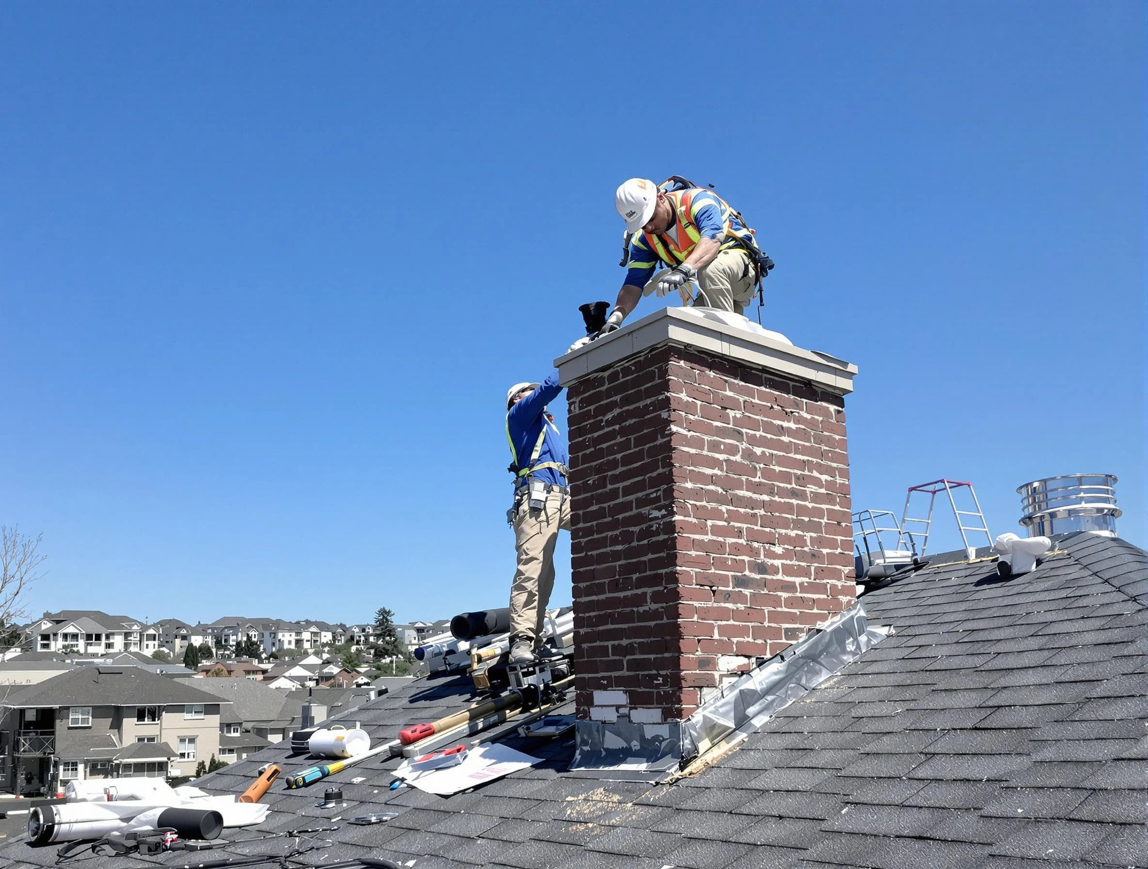Hartsville Chimney Sweep repairing a chimney crown in Hartsville, TN