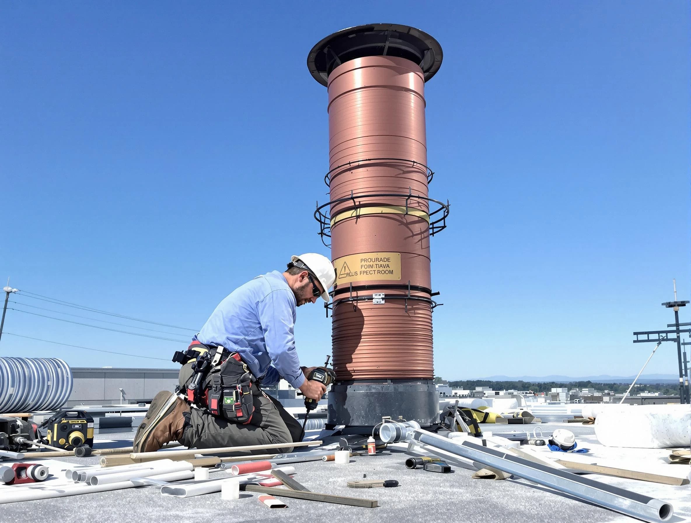 Installed chimney liner by Hartsville Chimney Sweep in Hartsville, TN