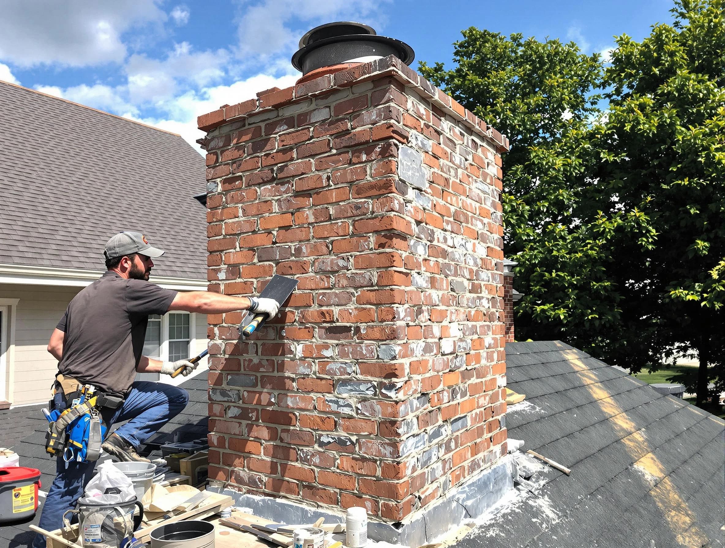 Completed chimney rebuild by Hartsville Chimney Sweep in Hartsville, TN