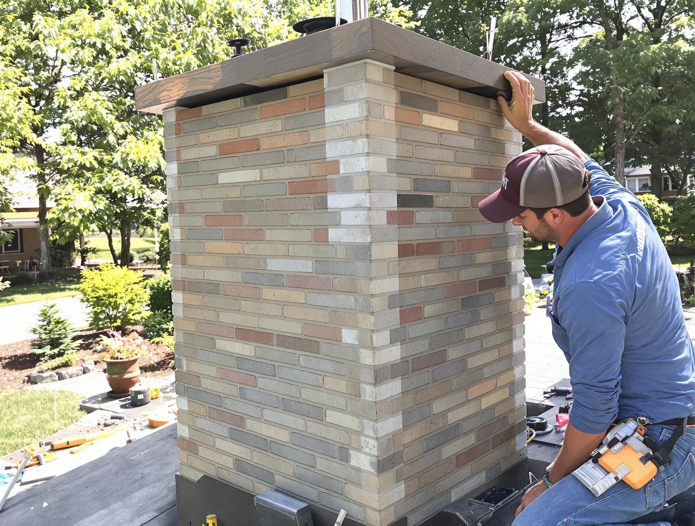 Hartsville Chimney Sweep completing a modern chimney remodel in Hartsville, TN