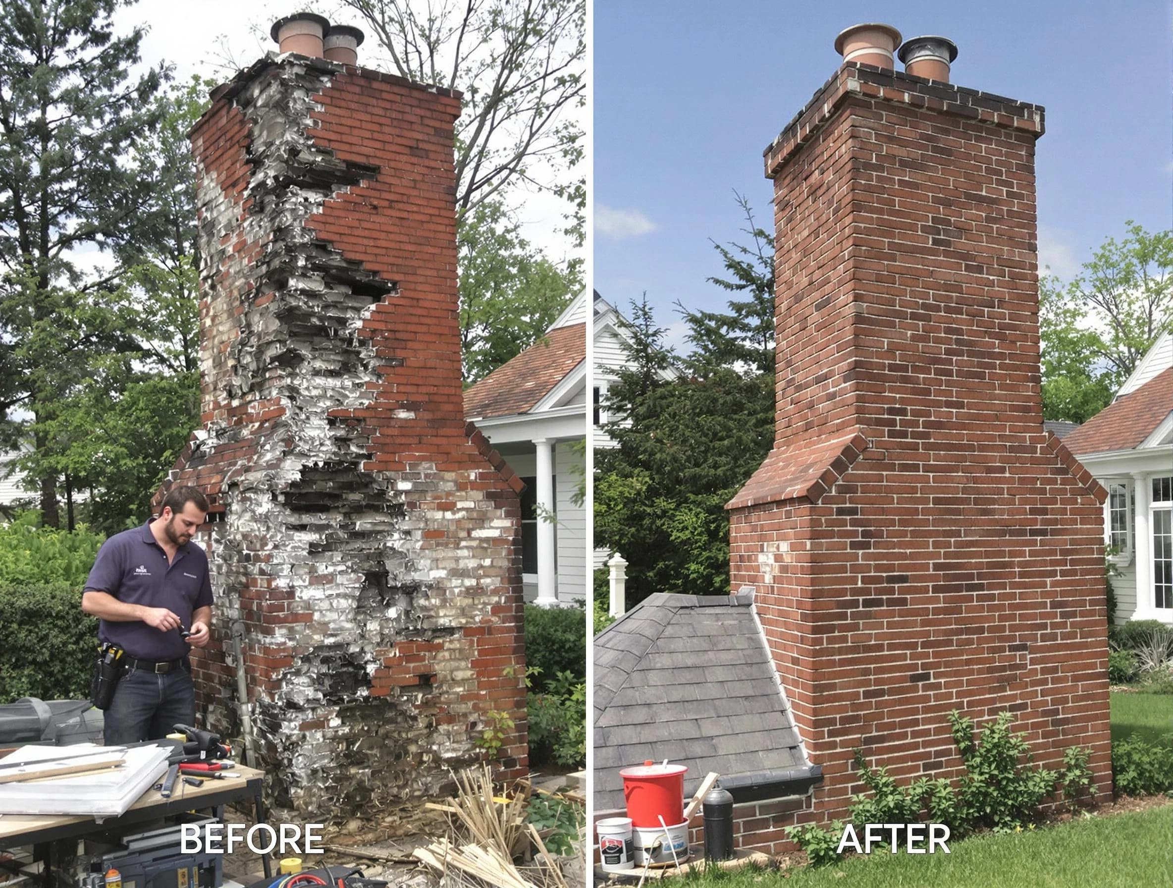 Hartsville Chimney Sweep performing a full chimney restoration in Hartsville, TN