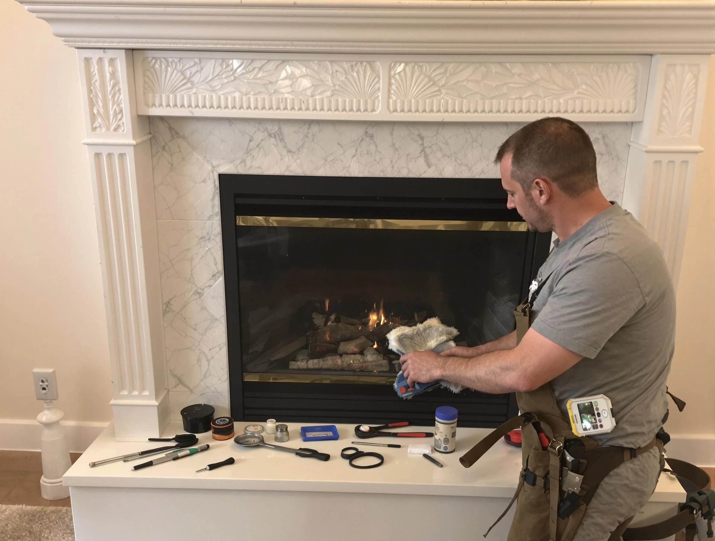 Hartsville Chimney Sweep performing fireplace maintenance in Hartsville, TN