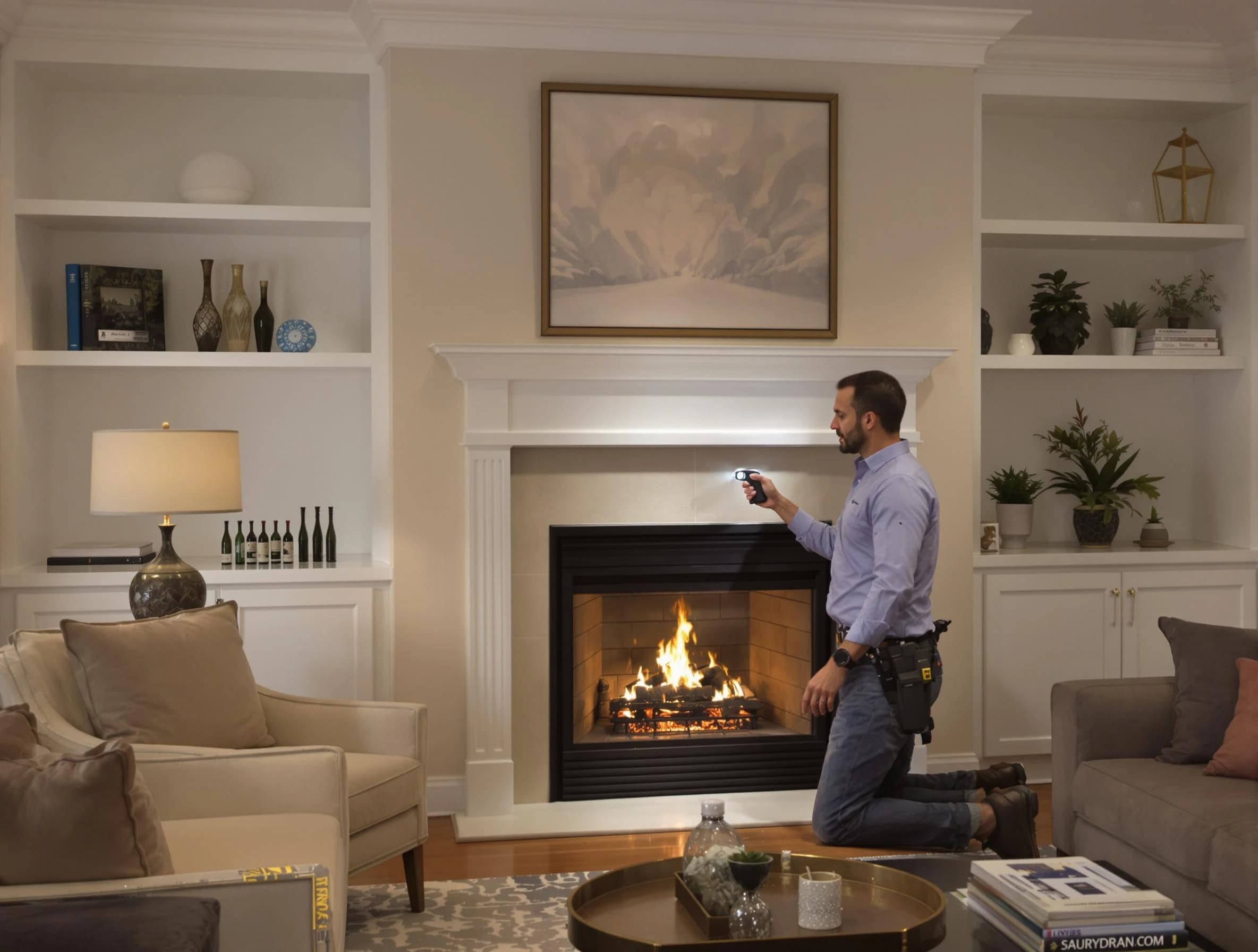 Hartsville Chimney Sweep conducting a fireplace safety inspection in Hartsville, TN