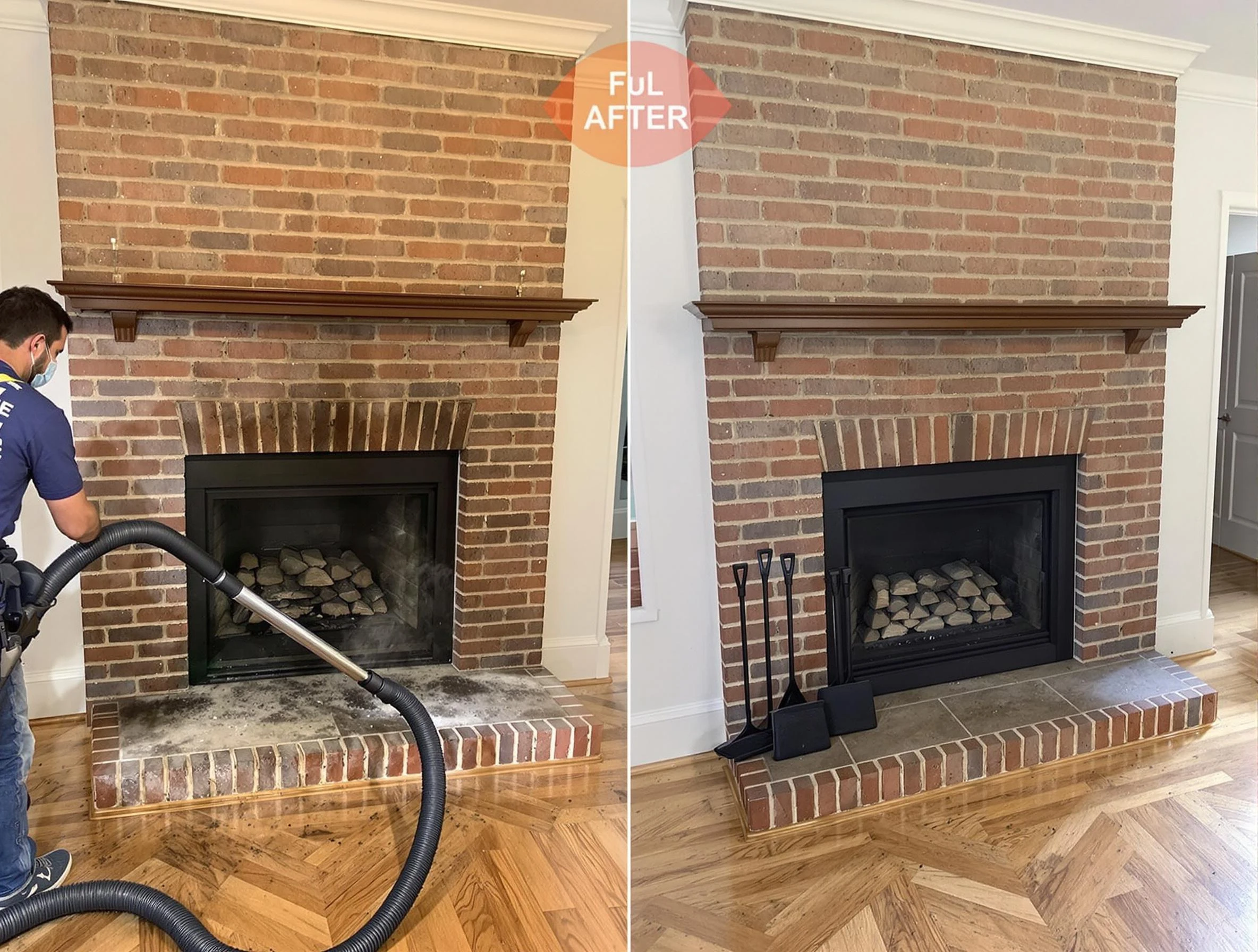 Hartsville Chimney Sweep carefully sanitizing a fireplace in Hartsville, TN