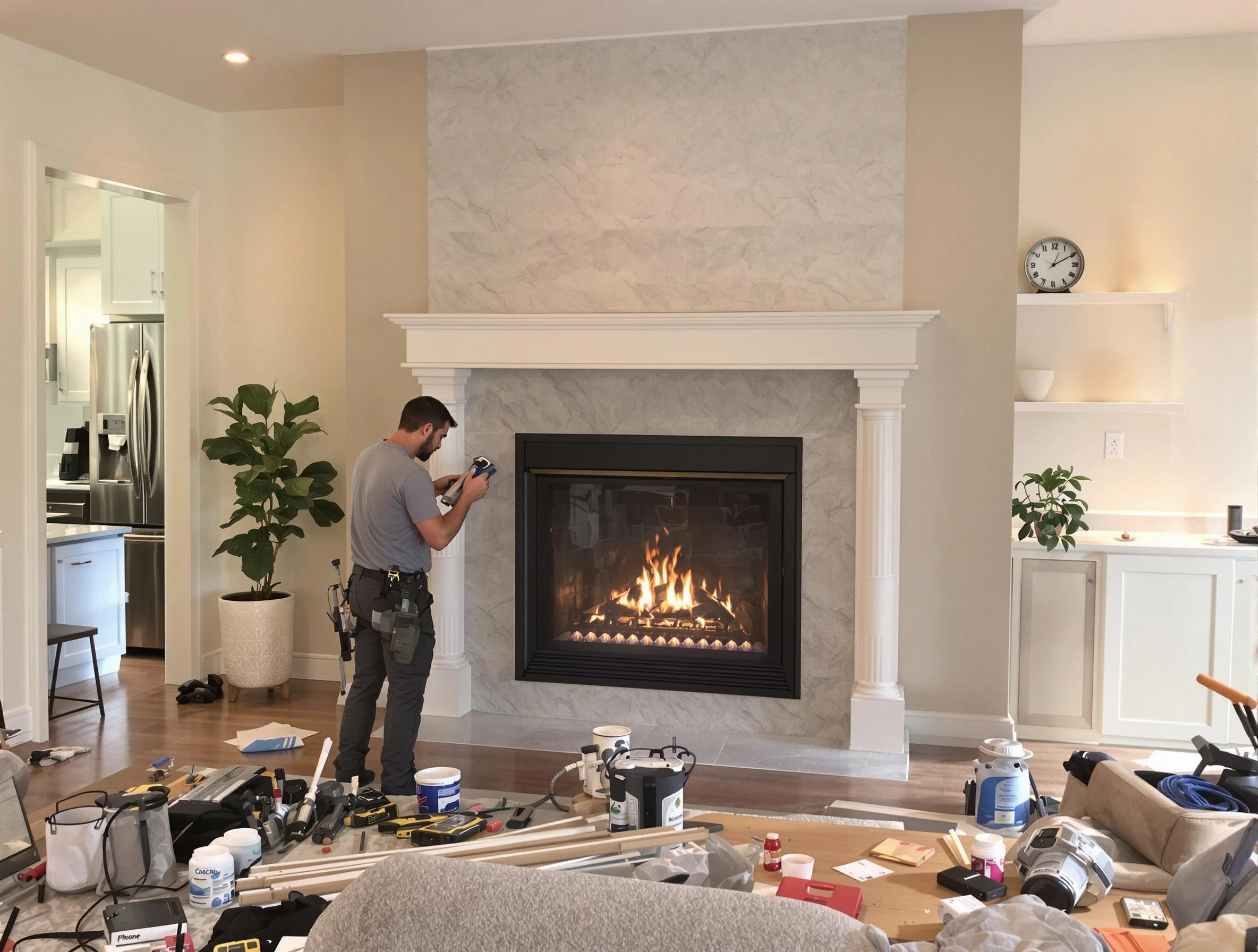 Newly installed fireplace by Hartsville Chimney Sweep in Hartsville, TN
